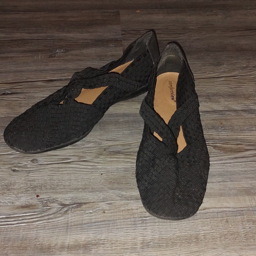 Comfortview Helena black Sz 12.5W  Sz 12.5 Wide  EUC